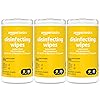 Amazon Basics Disinfecting Wipes, Lemon Scent, for Sanitizing, Cleaning & Deodorizing, 255 Count (3 Packs of 85)