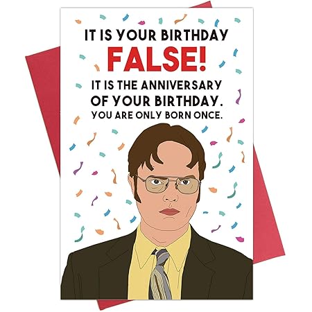 Amazon.com : Funny Birthday Card, The Office Birthday Card, Dwight ...