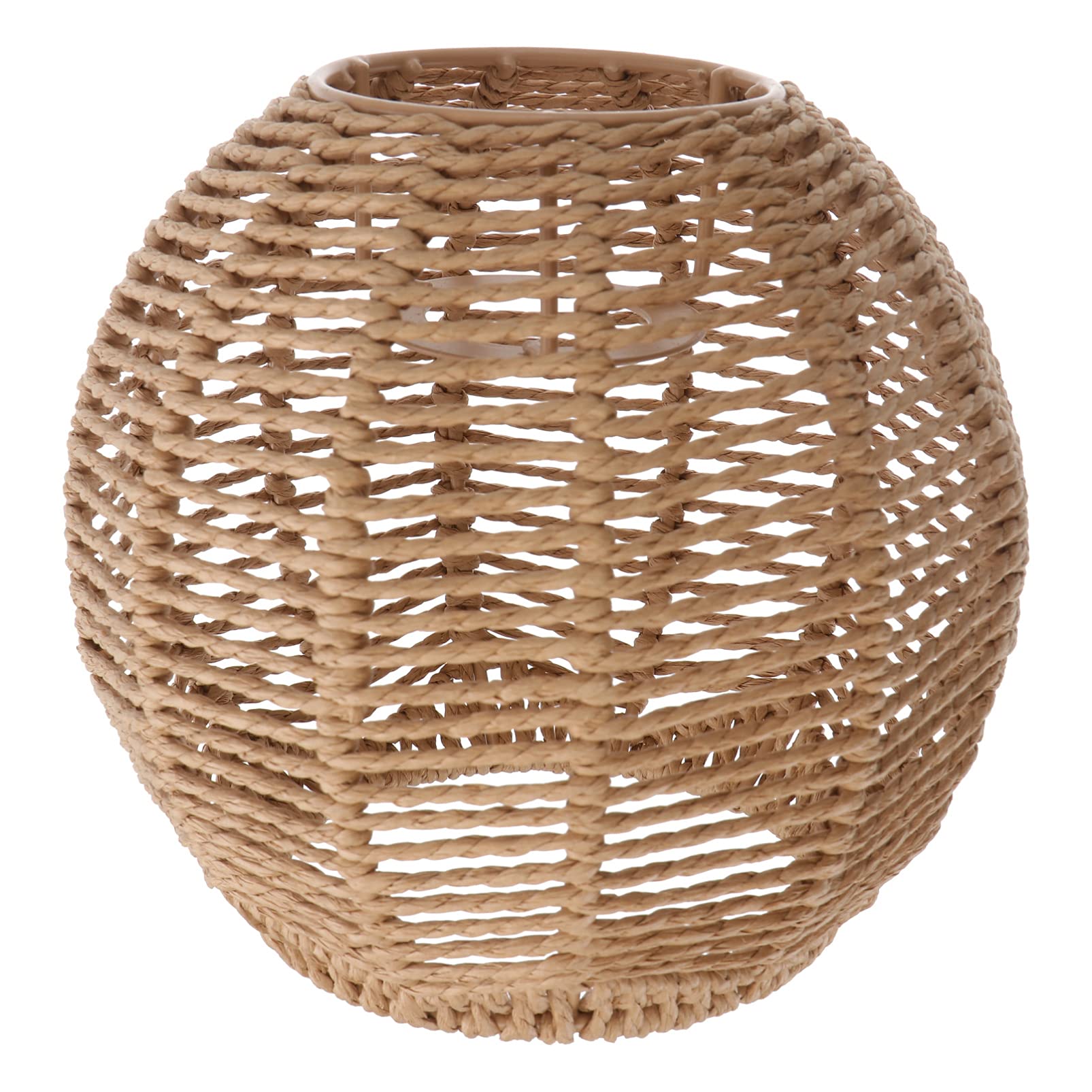 Imitation Rattan Lampshade Barrel Lampshade Outdoor Basket Imitation Rattan Light Cover Ceiling Fixture Light Shade White Decor Light Guard Miss Wall Lamp Imitation Rope Mini