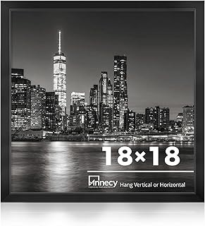 Annecy 18x18 Picture Frame Black（1 Pack）, 18 x 18 Picture Frame for Wall Decoration, Classic Black Minimalist Style Suitab...