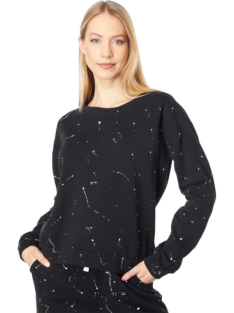 bobi Los Angeles Paint Splatter Terry Crew Neck Sweatshirt