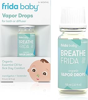 Frida Baby Breathefrida Vapor Bath Drops, Baby Congestion Relief with Eucalyptus, Essential Oil for Humidifier, Aromathera...