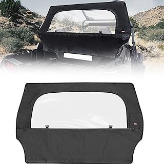 KEMIMOTO UTV Rear Soft Windshield with Zipper Window Waterproof 2 IN 1 Compatible with Polaris RZR S 800 RZR 800 RZR 900 2...