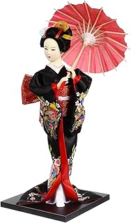 Gadpiparty Japanese Geisha Kimono Doll Asian Geisha Collectible Figurine Kimono Girl Statue for Home Office Car Birthday P...