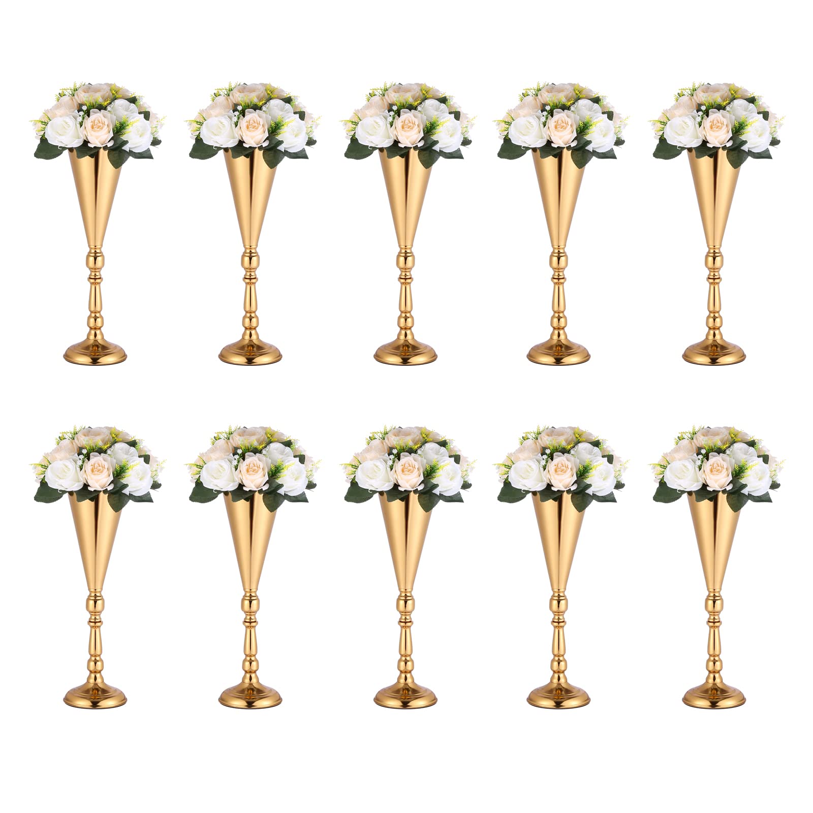 Amazon.com: Rozrety 10 Pcs Flower Stand Gold Vase Wedding ...