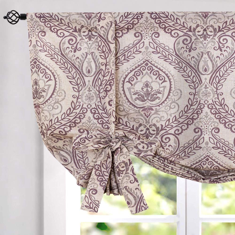 Damask purple curtains