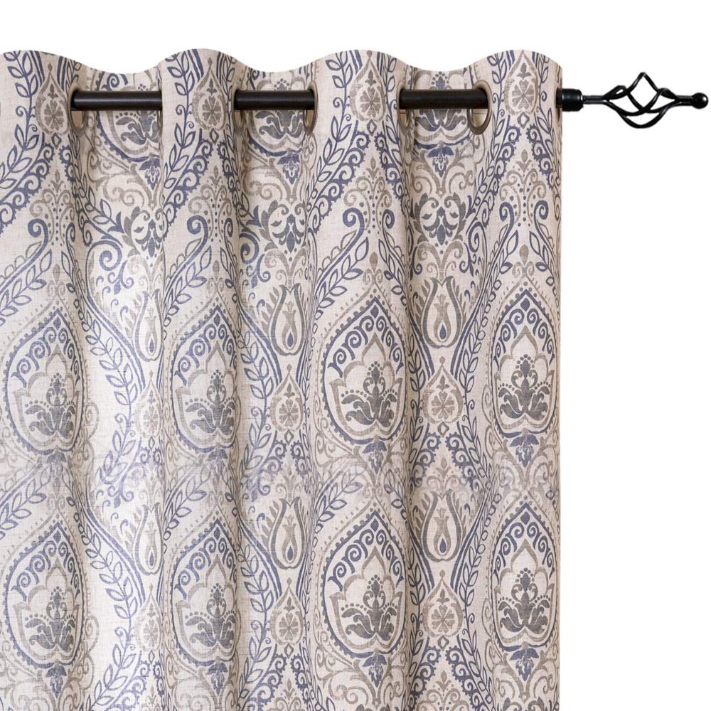 Blue printed curtains