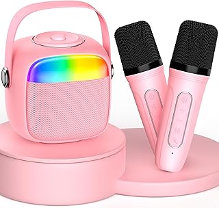 JYX Karaoke Machine for Kids & Adults, Mini Portable Bluetooth Speaker with 2 Microphones, Home Party Karaoke Speaker Supp...