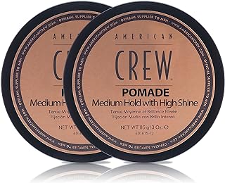 Men's Hair Pomade by American Crew, Medium Hold with High Shine, 3 Oz (Pack of 2)