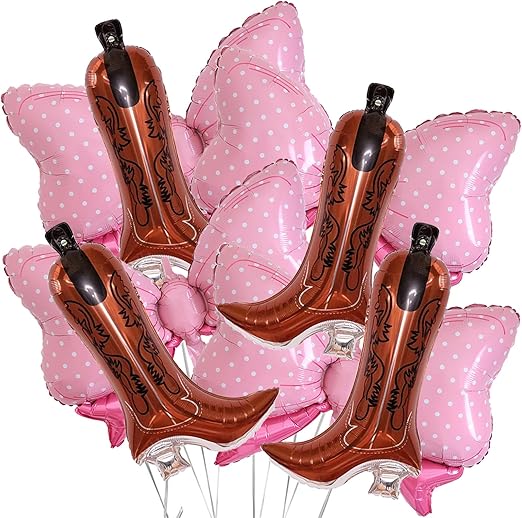 Amazon.com: 8Pcs Western Themed Party Balloons Cowgirl Boots Balloons ...