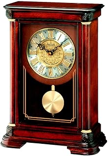 Seiko Wooden Pendulum Mantle Mantel Quartz Battery Clock with Westminster or Whittington Chime, Volume Control QXQ008B