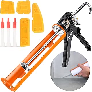 Sealant Gun, Preciva Caulking Gun Kit Pro Heavy Duty Silicone Guns, Professional Mastic Applicator for Caulking Cartridges