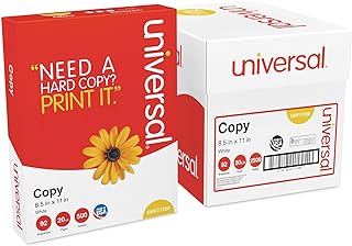 Universal 11289 Copy Paper Convenience Carton, 92 Brightness, 20lb, 8 1/2 x11, White (Case of 2500 Sheets)