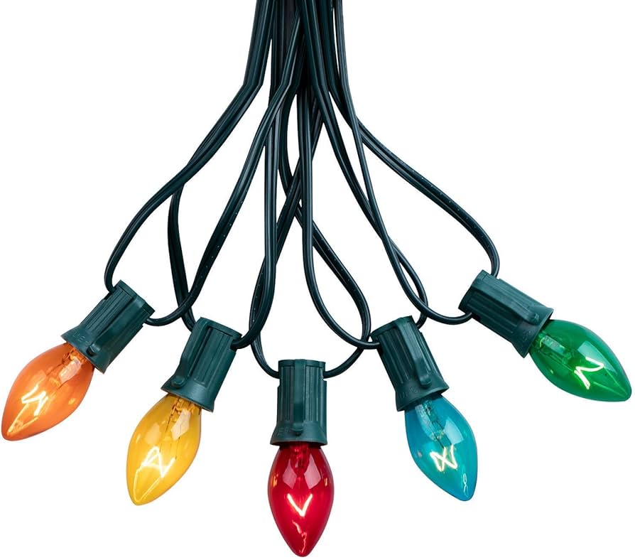 Amazon.com: C7 Multicolor Christmas String Light Set, 25ft Vintage ...