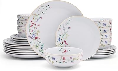 Mikasa Kalina Metallic 24 Piece Dinnerware Set, Service for 8