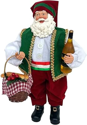 Santa's Workshop 5625 Italian Santa Figurine, Multicolored, 12"