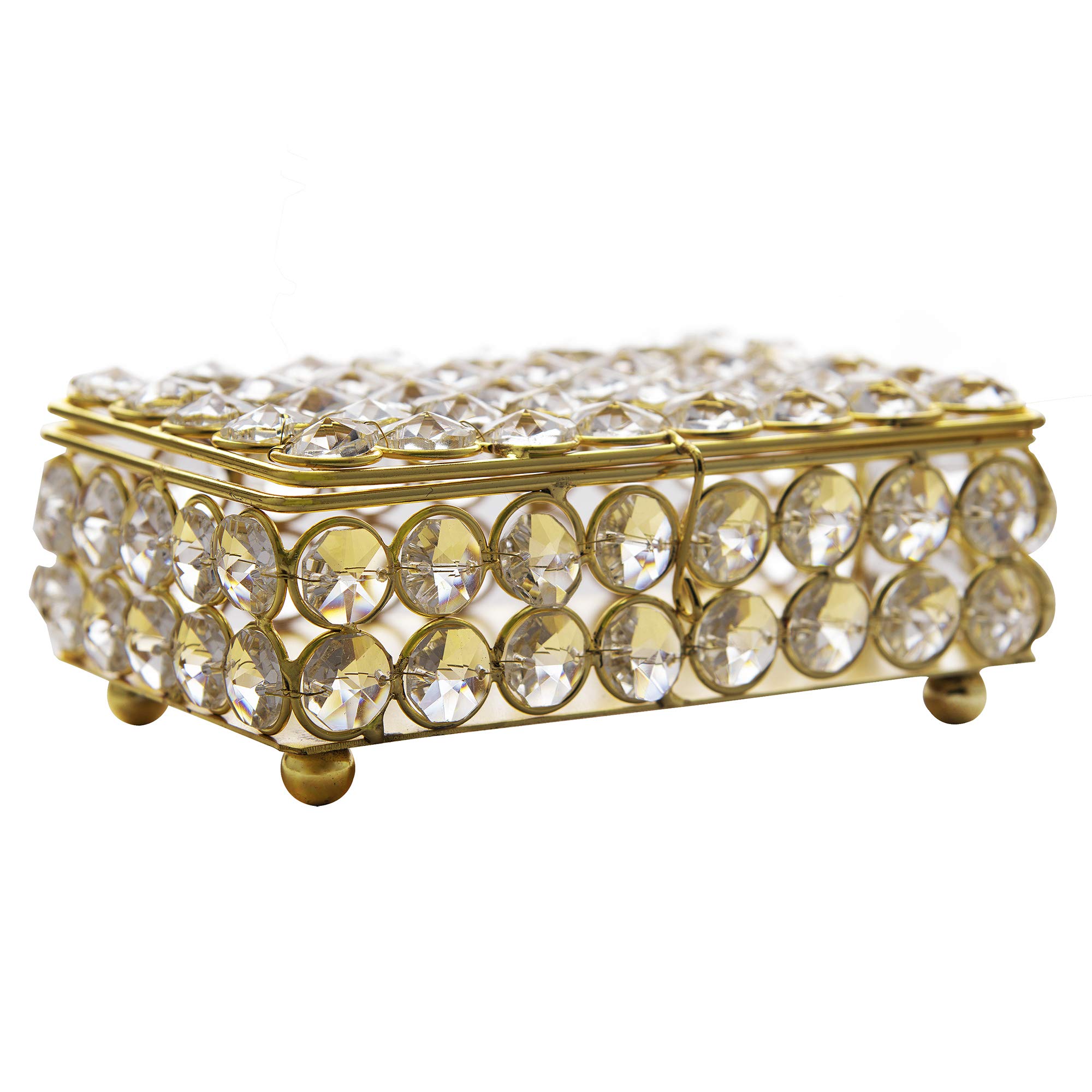 Homesake® Rectangle Large Crystal Jewellery Box Gold