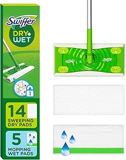 Swiffer Sweeper 2-in-1 Dry + Wet Floor Mopping and Sweeping Kit, Multi-Surface Kit for Floor Cleaning, Kit Includes 1 Swee...