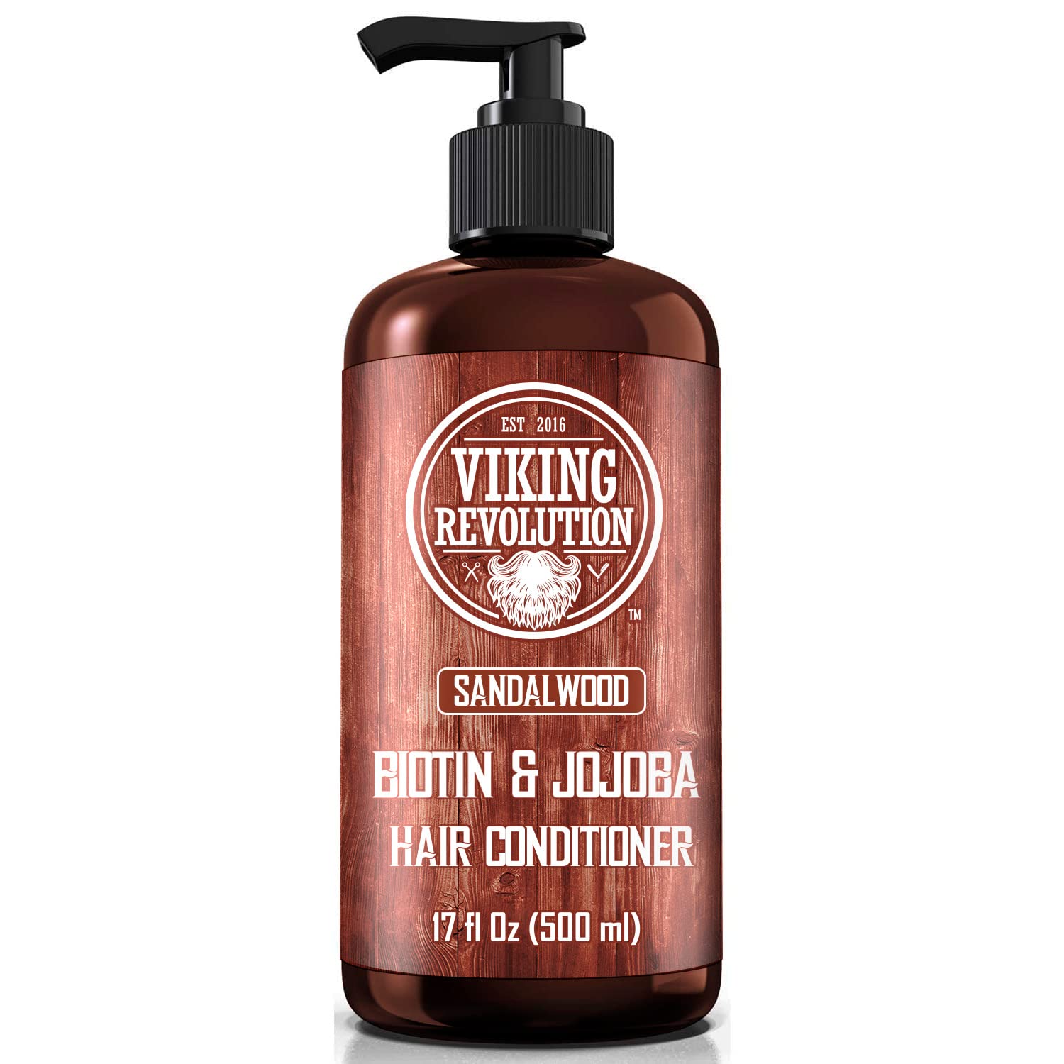 Viking Revolution Sandalwood Conditioner with Biotin and Jojoba Oil - Mens Conditioner Natural Hair Conditioner for Men with Vitamin B5 (17 Oz)