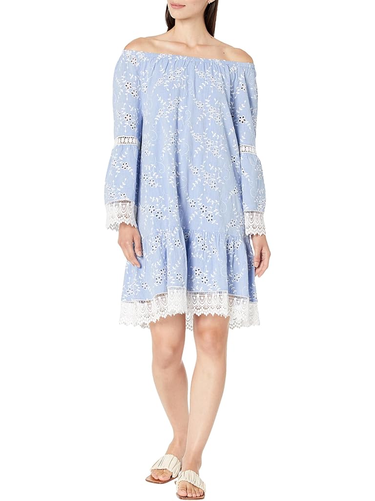 Karen Kane Embroidered Mixed Lace Dress