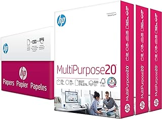 HP Printer Paper | 8.5 x 11 Paper | MultiPurpose 20 lb | 3 Ream Case - 1500 Sheets | 96 Bright | Made in USA - FSC Certifi...