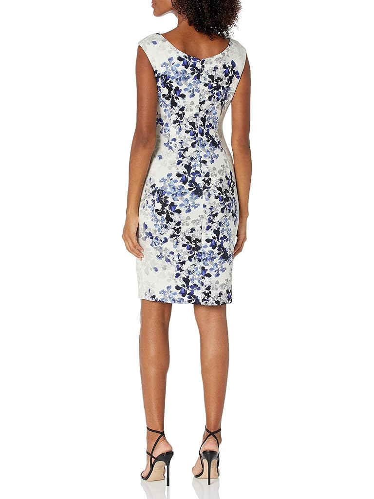 Alex Evenings Short Printed Dress with Hip Embellishment