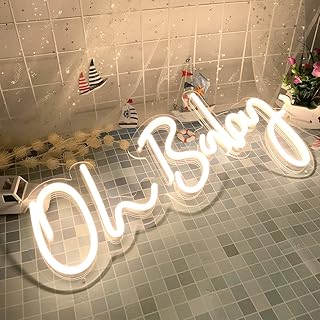 DIVATLA Oh Baby Neon Sign for Baby Shower Decorations, Gender Reveal, Oh Baby Led Sign for Backdrop & Wall Decor, Photo Pr...