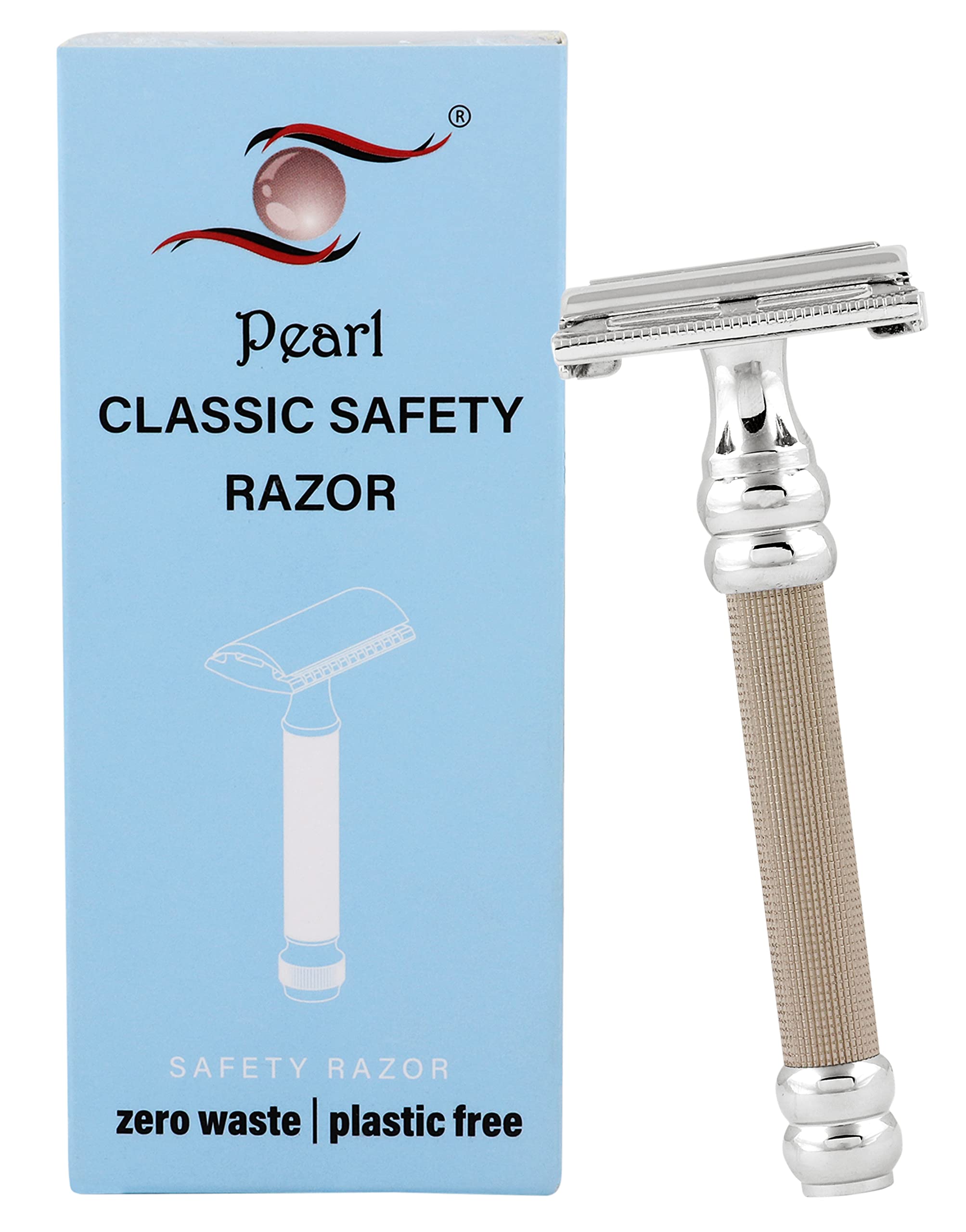 PEARL Men Shaving Double Edge Butterfly Safety Razor Sbf-11 (Silver)