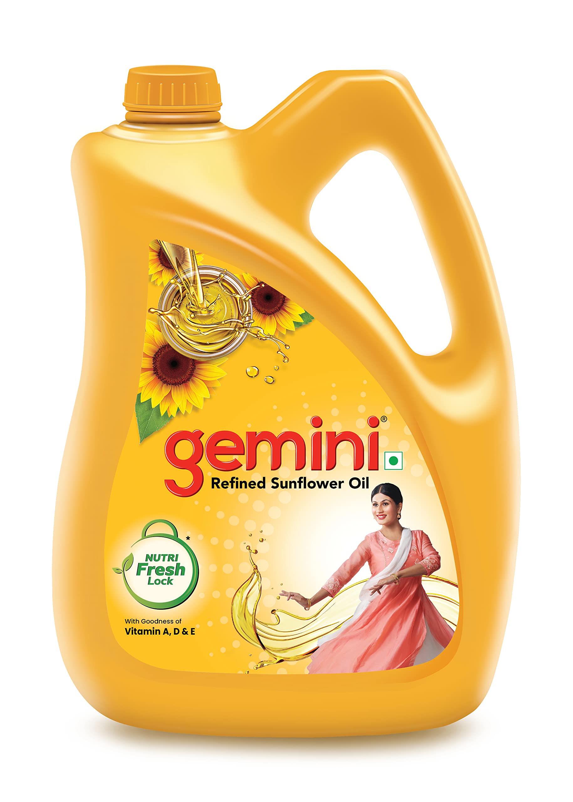 Gemini Oil_ARIPL Gemini Refined Sunflower Oil Jar, 5L (West)