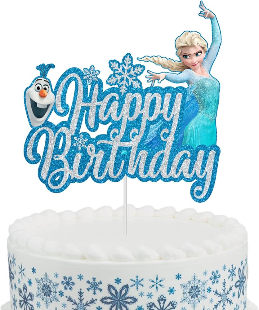 WirJouer Frozen Cake Topper,Elsa Princess Happy Birthday Cake ...