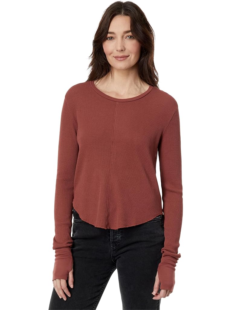 bobi Los Angeles Crew Neck Crop Tee with Thumbhole