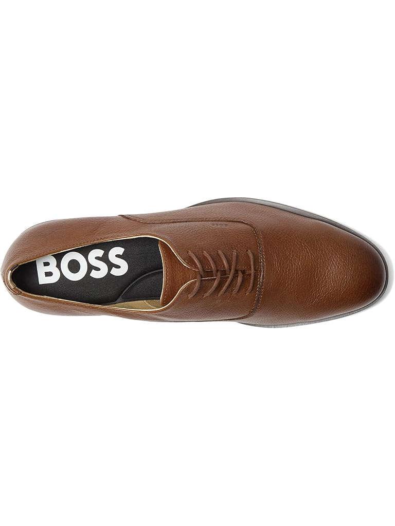 Brown BOSS Colby Oxford Shoes in Grain Leather