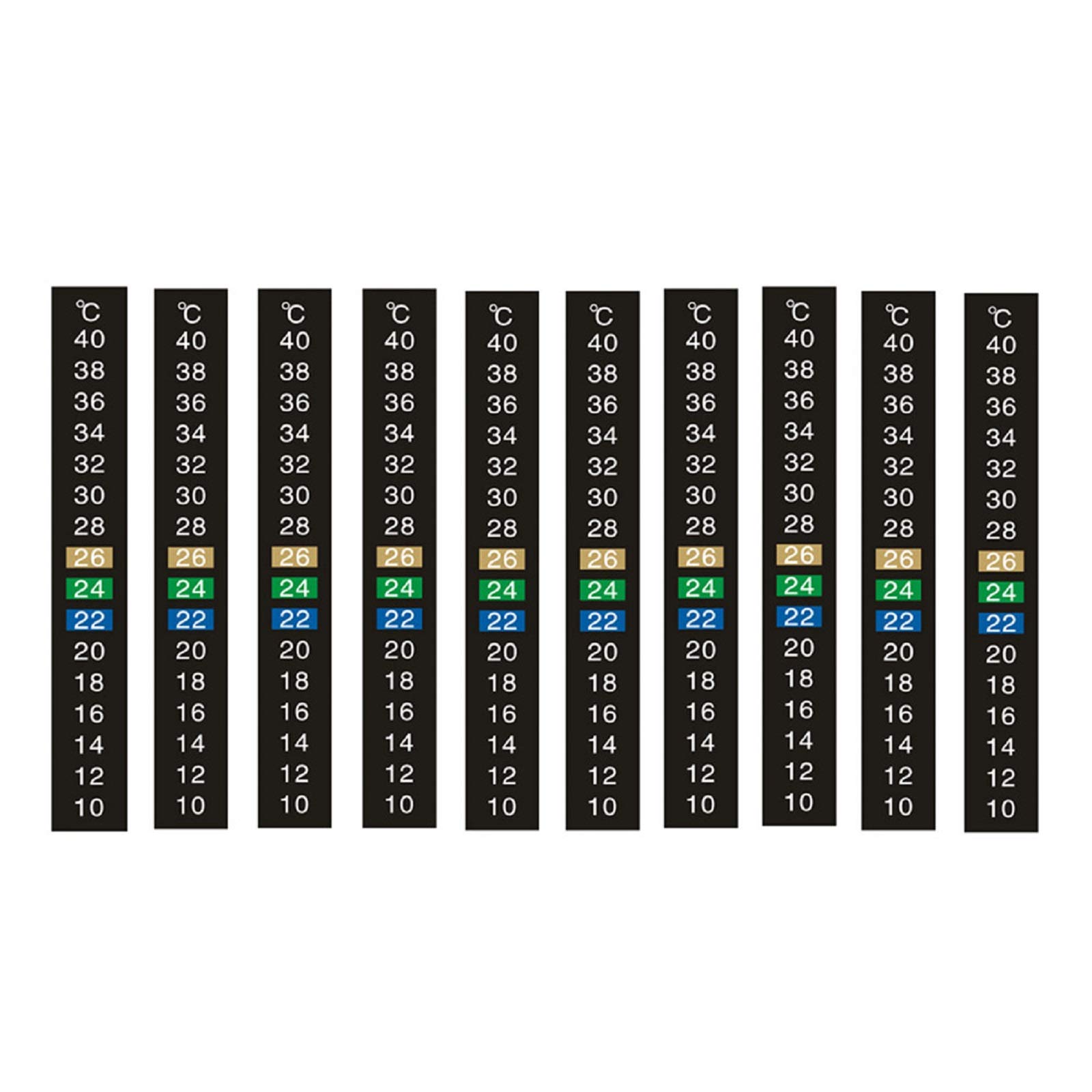 Generric 10 Pieces Temperature Strips Display Stick On Thermometer Strip Temperature Display for Fermenting, Brewing, Wine, Beer, Kombucha or Aquariums