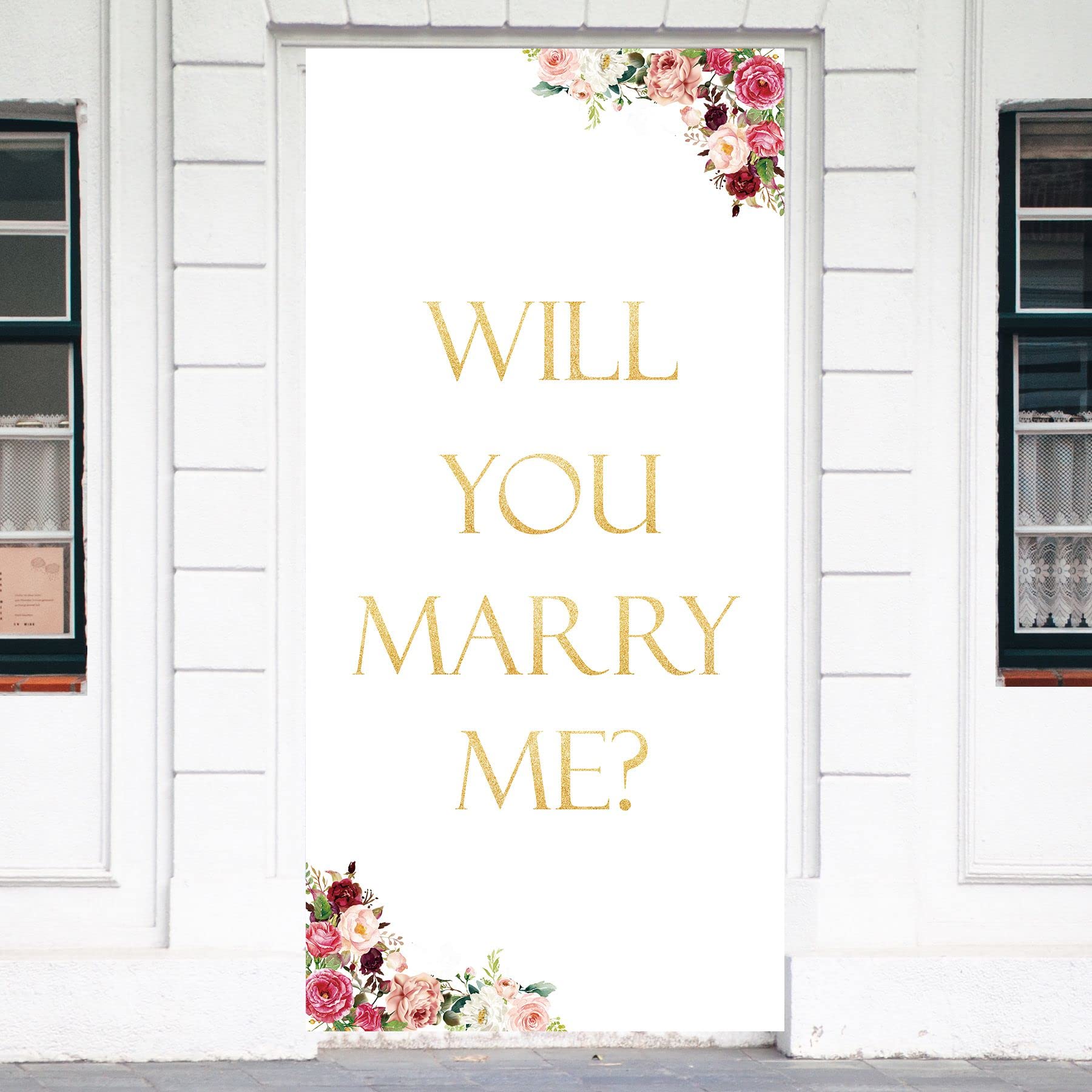 Will You Marry Me Door Banner Decorations, Bridal Shower Party Door Cover  Sign Decorations Supplies, Wedding