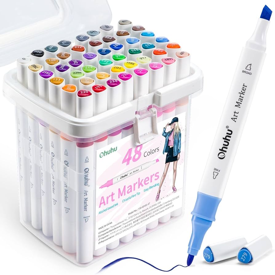 Ohuhu Oahu 60 Colors Dual Tips Alcohol Art Markers,, 53% OFF