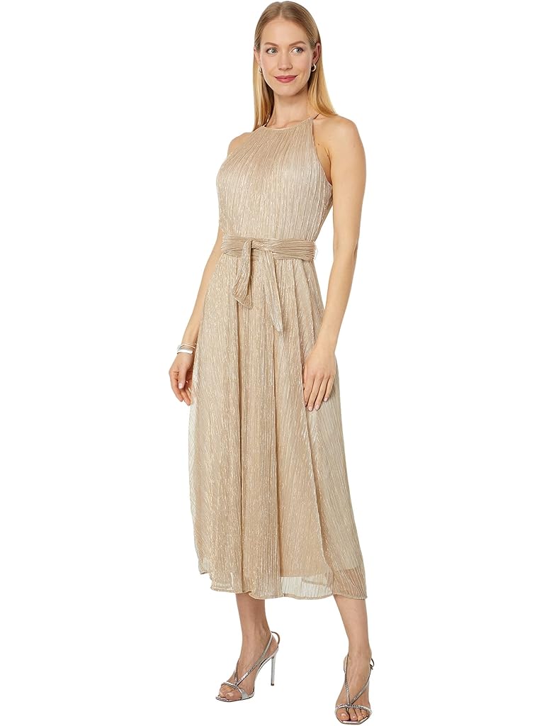 DKNY Halter Neck Maxi Dress w/ Self Belt