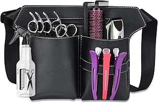 Noverlife Hairdresser Scissor Bag, Barber PU Leather Waist Pouch, Professional Hairdressing Tools Storage Holster with Wai...