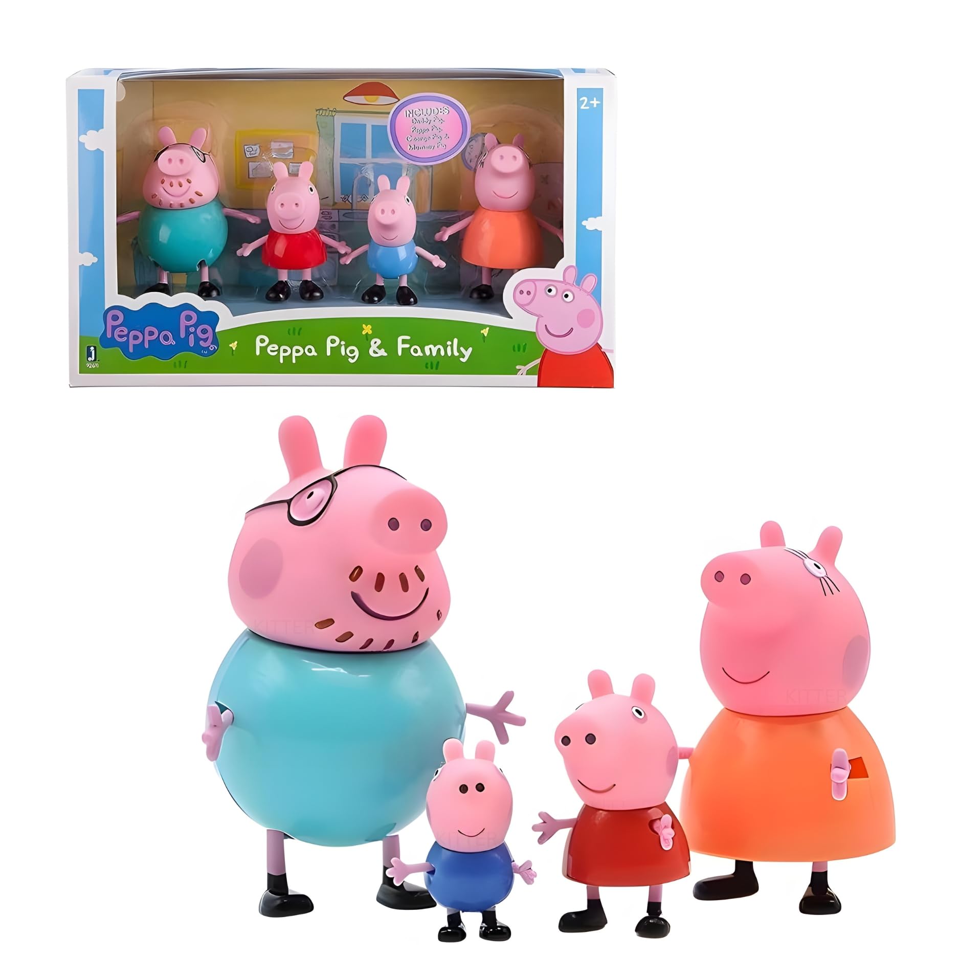 Buy KITTER Pig Family Playset: 4-Piece Pretend Play Toy Set with Pepp'a ...