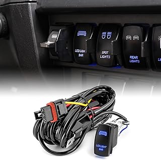 WeiSen 300W Plug & Play LED Light Bar Wiring Harness Kit with Pulse Power Bar Plug Connector Relay Fuse, 14AWG 1 Lead 12V ...