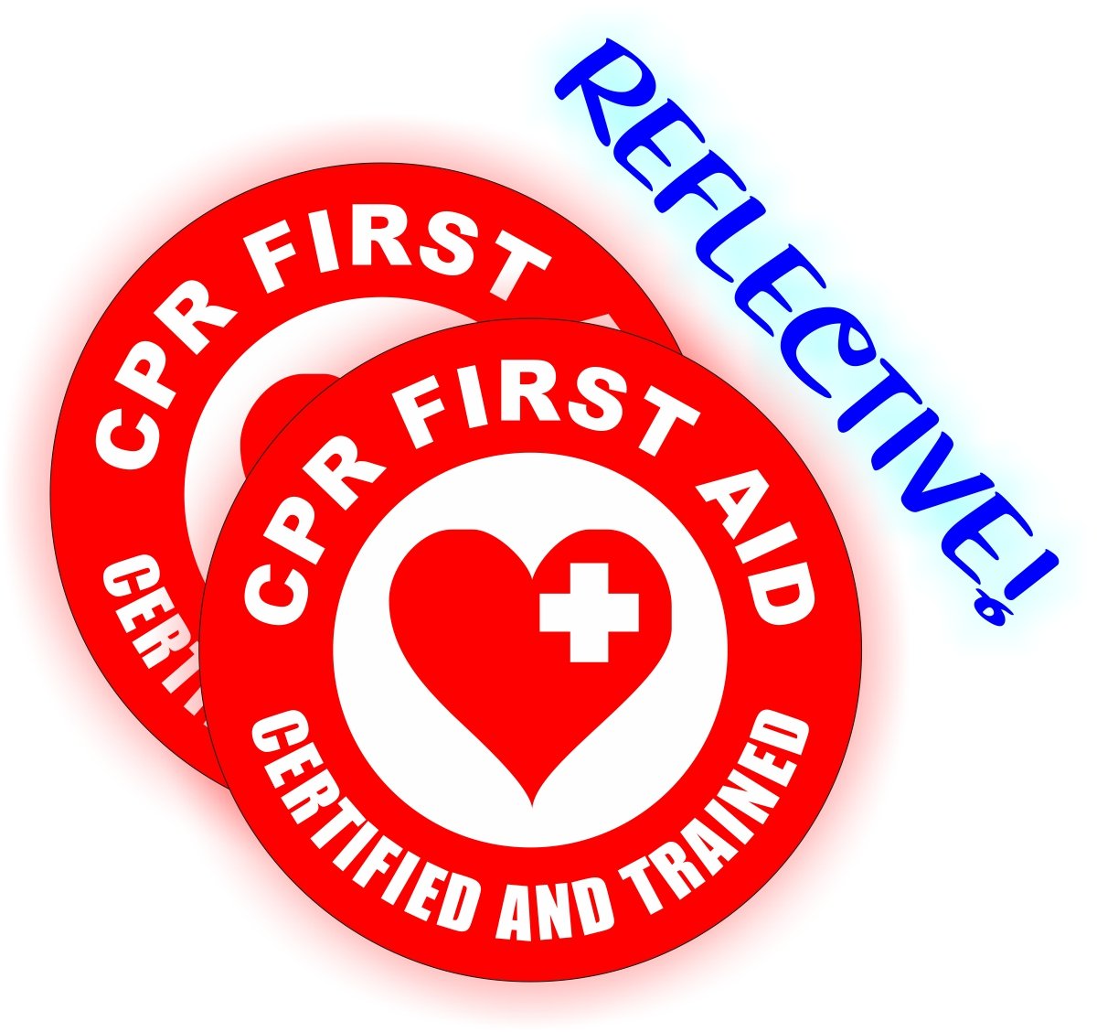 Buy (2) REFLECTIVE - CPR FIRST AID Certified Hard Hat Stickers | EMT ...