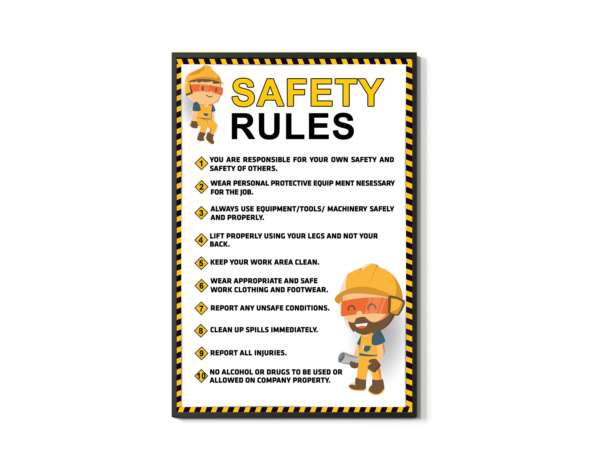 Buy FESOGO Workplace Safety Rules For Employees Working Rule Artwork ...