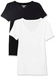 Women&apos;s Slim-Fit Short-Sleeve V-Neck T-Shirt&comma; Pack of 2