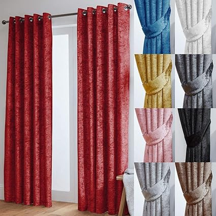 john aird crushed velvet fully lined eyelet curtains raspberry red 90 wide x 108 drop amazon co uk home kitchen eclipse kendall valance