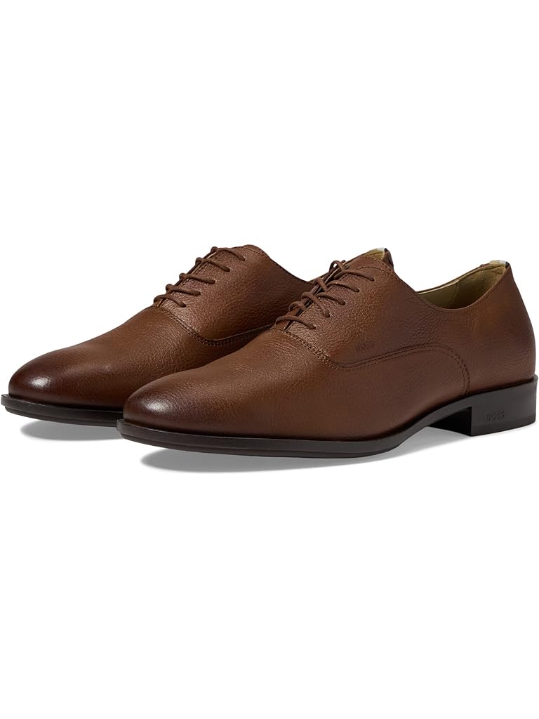 Brown BOSS Colby Oxford Shoes in Grain Leather