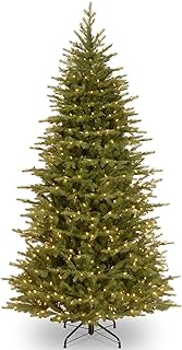 National Tree Company Pre-Lit 'Feel Real' Artificial Slim Christmas Tree, Green, Nordic Spruce, Dual Color LED Lights, Inc...