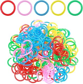 210pcs Plastic Binder Rings, Flexible Book Plastic Rings for Cards Colorful Loose Leaf Rings for Document Stack and Swatch...