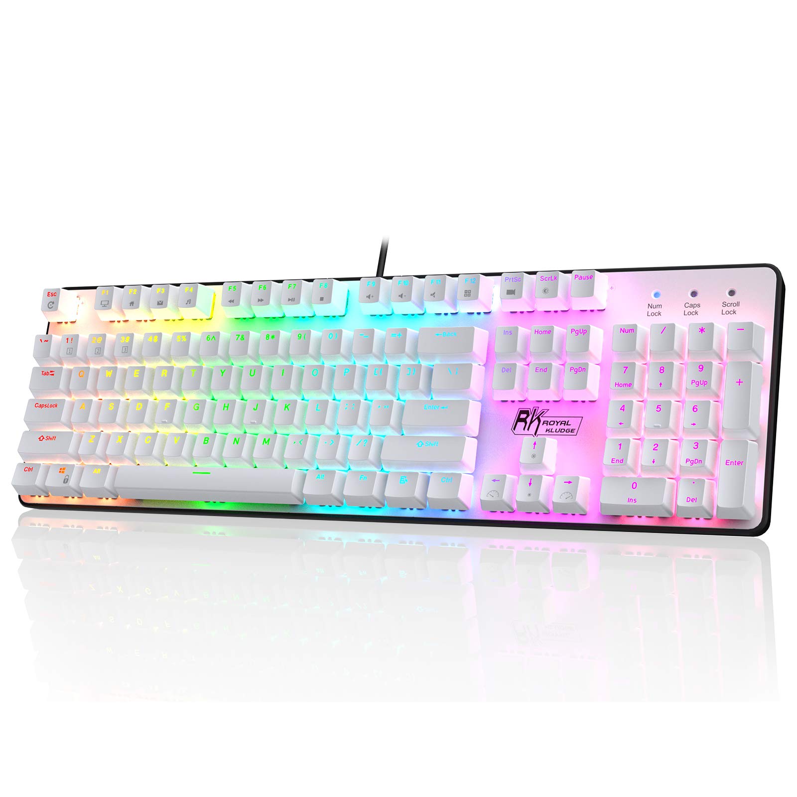 Buy RK ROYAL KLUDGE RK920 100% Wired Mechanical Keyboard, Full Size 104 ...