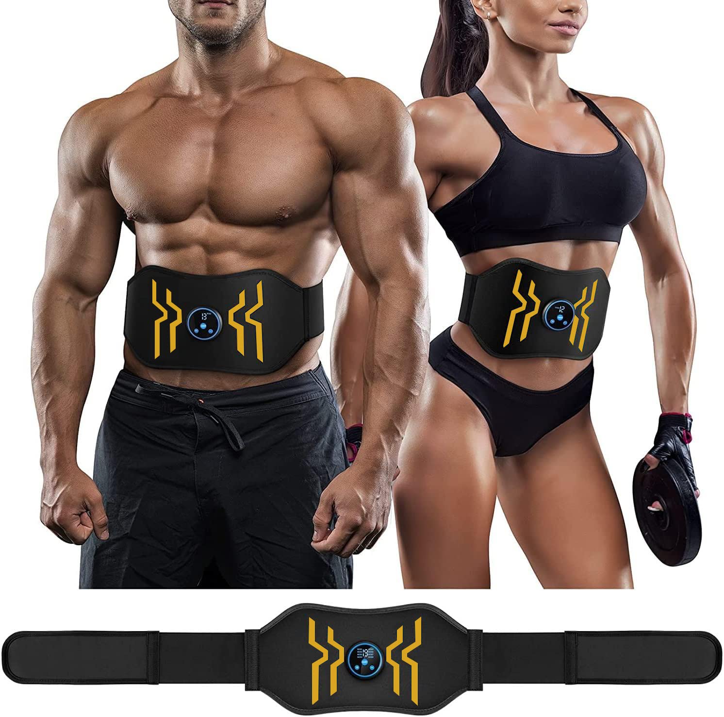 NEWPINEABS Stimulator, Ab Machine, Abdominal Toning Belt Muscle Toner Fitness Training Gear Ab Trainer Equipment for Home NNY4