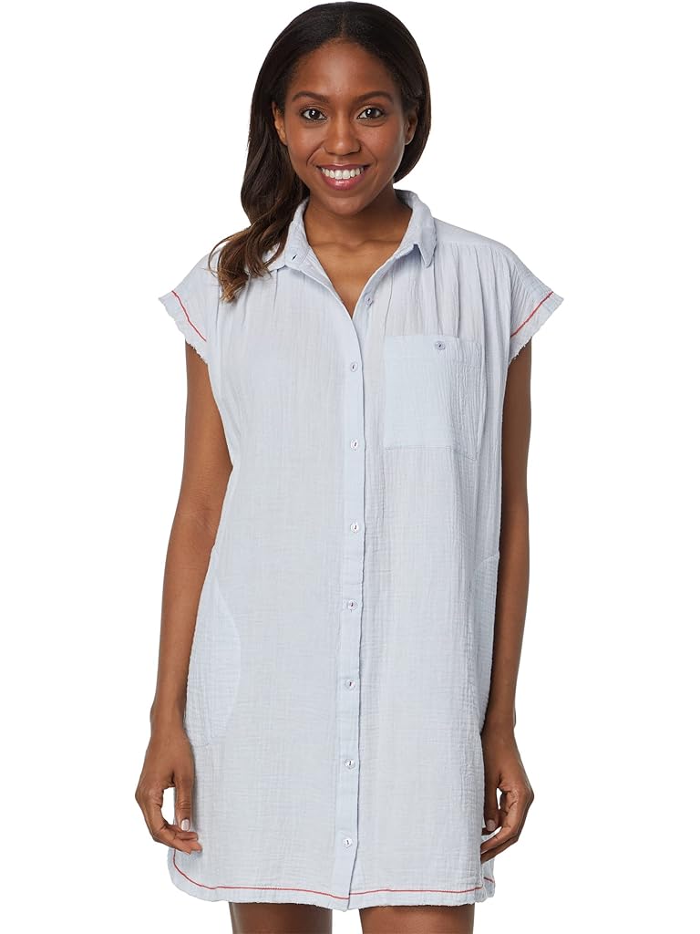 Lilla P Short Sleeve Button-Down Dress