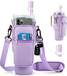 TSWCBYYLB Water Bottle Holder with Strap for Stanley 40 oz Tumbler with Handle (Purple)